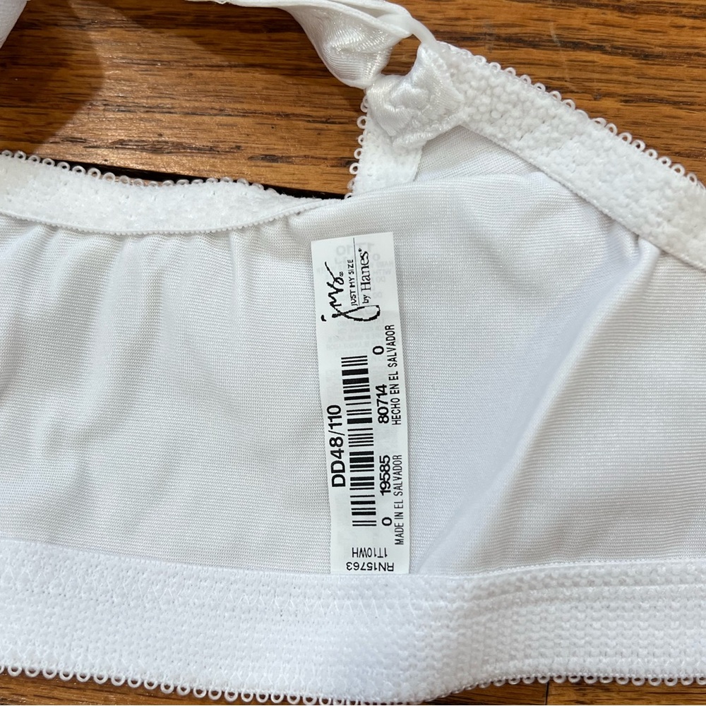 Just My Size Hanes Front Closure Bra Size 48DD Easy-On White - Picture 6 of 8